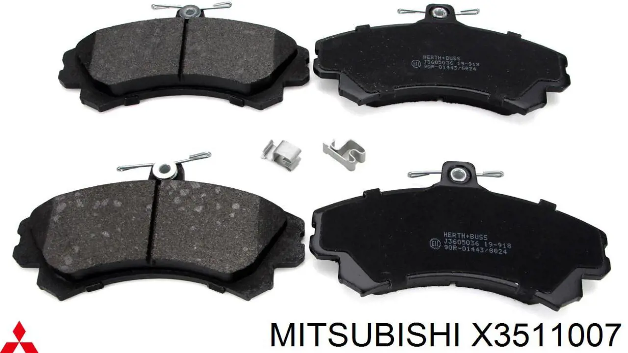 X3511007 Mitsubishi колодки тормозные передние дисковые