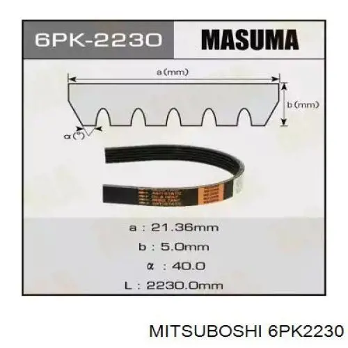 Correa trapezoidal 6PK2230 Mitsuboshi