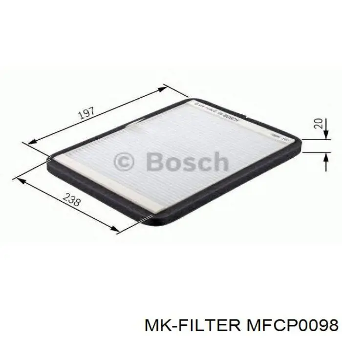 Купить MFCP0098 MK Filter Фильтр салона угольный