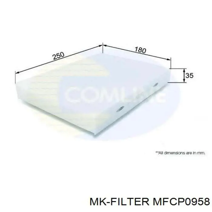 Купить MFCP0958 MK Filter Фильтр салона угольный