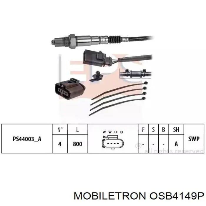 Купить OSB4149P Mobiletron Лямбда-зонд, датчик кислорода после катализатора