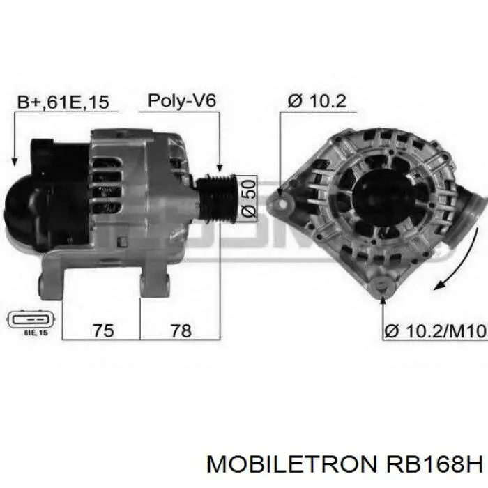 Купить RB168H Mobiletron Выпрямитель диодный