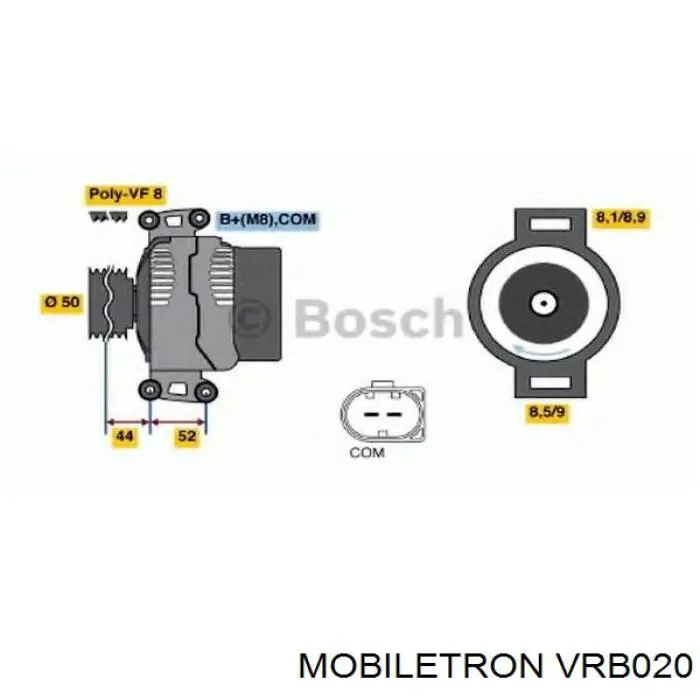 Купить VRB020 Mobiletron Реле регулятор напряжения генератора