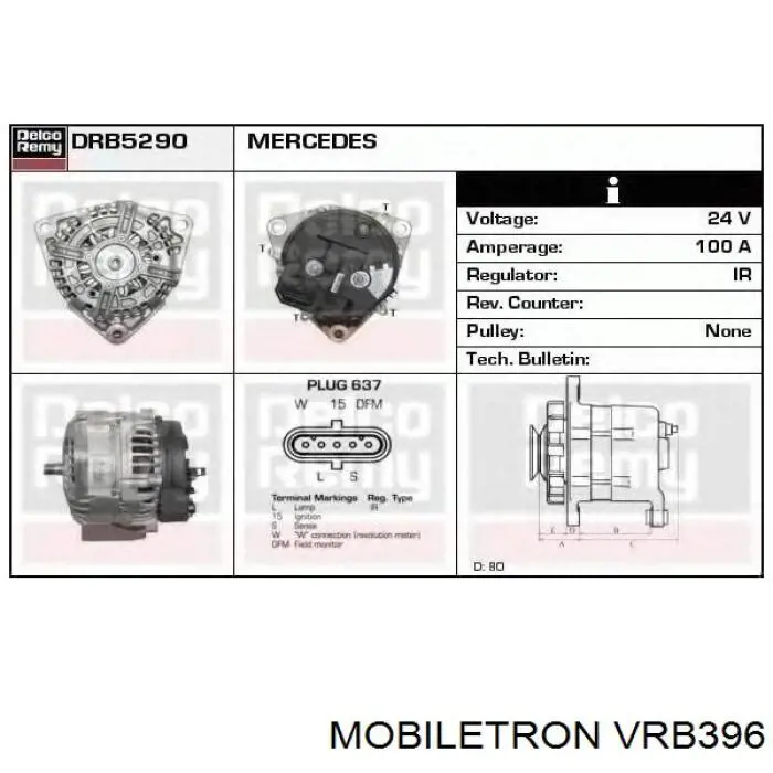 Реле зарядки генератора Mobiletron VRB396 цена, от 24.88 USD