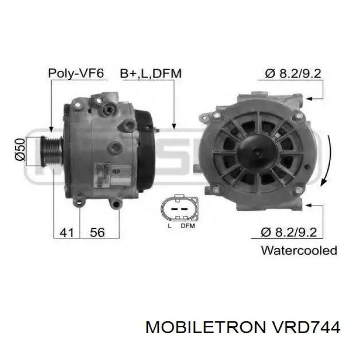 VRD744 Mobiletron relê-regulador do gerador (relê de carregamento)
