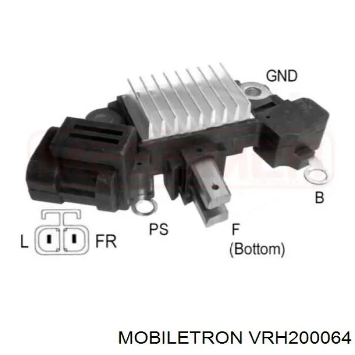 VRH200064 Mobiletron relê-regulador do gerador (relê de carregamento)
