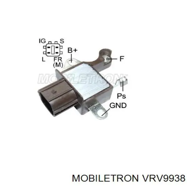 VR-V9938 Mobiletron relê-regulador do gerador (relê de carregamento)