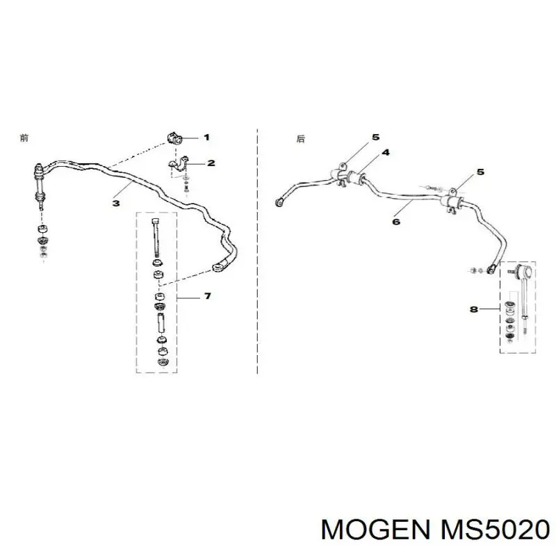 Купить MS5020 Mogen Солдатик стабилизатора, заднего