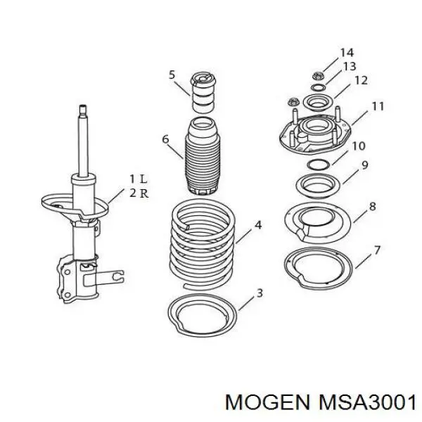 Амортизатор передний левый MSA3001 Mogen