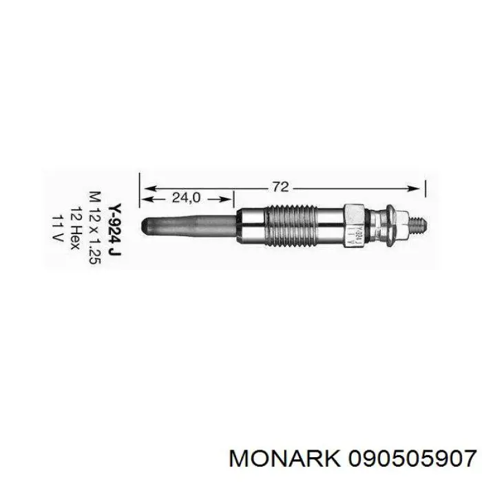 Свечи накала Monark 090505907 цена, от 8.16 USD