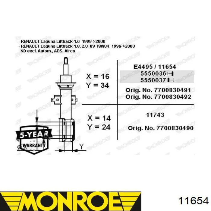 Стойка амортизатора передняя Renault (RVI) 7700827626 цена, от 40.40 USD