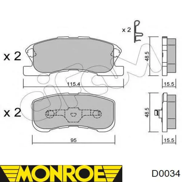 Амортизатор подвески передний левый Monroe D0034 цена, от 48.05 USD