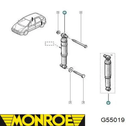 G55019 Monroe амортизатор задний