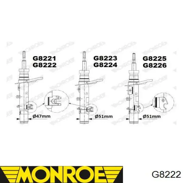 Амортизатор передний левый G8222 Monroe