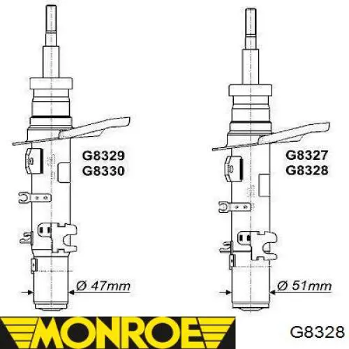 G8328 Monroe Амортизатор передний левый