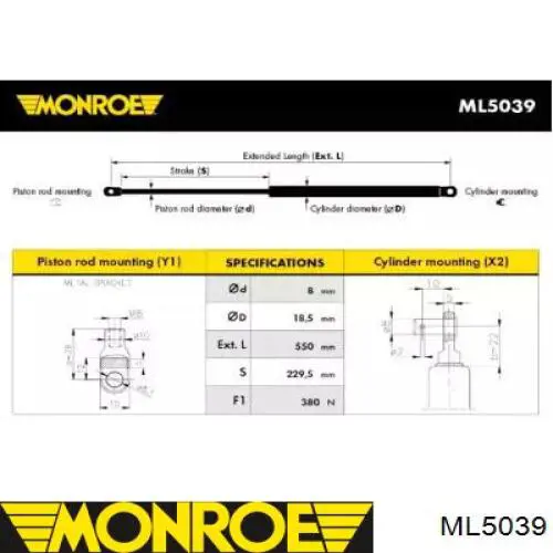 Амортизатор багажника ML5039 Monroe