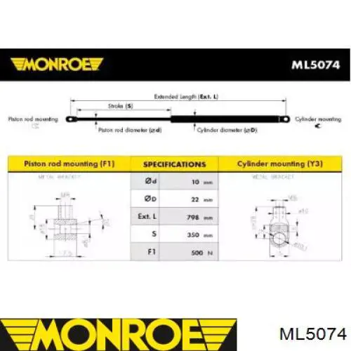 Амортизатор багажника ML5074 Monroe