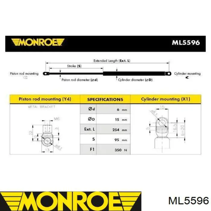 Амортизатор капота ML5596 Monroe