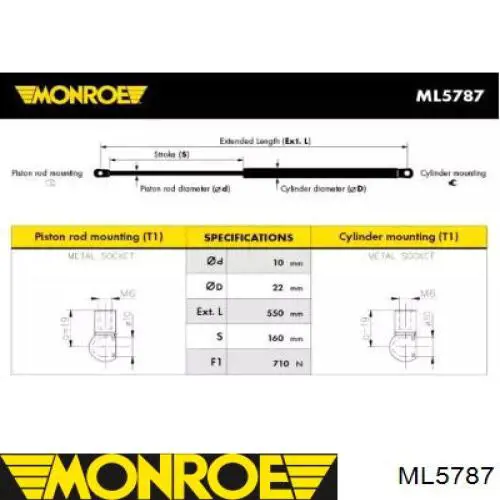 Амортизатор багажника ML5787 Monroe