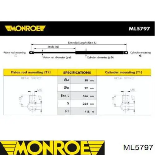 Амортизатор багажника ML5797 Monroe