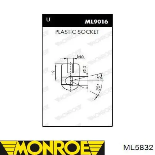 Купить ML5832 Monroe Амортизатор под капот