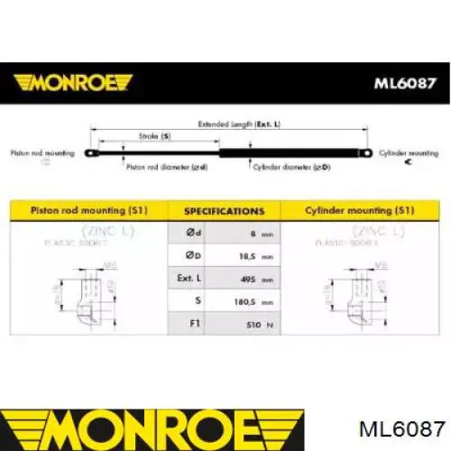 Амортизатор багажника 6896002010 Sensen