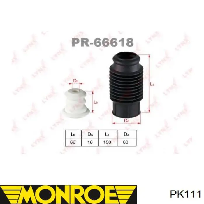 Буфер-отбойник амортизатора переднего + пыльник Monroe PK111 цена, от 7.64 USD