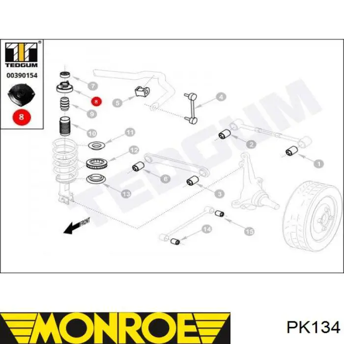 Отбойник амортизатора заднего Monroe PK134