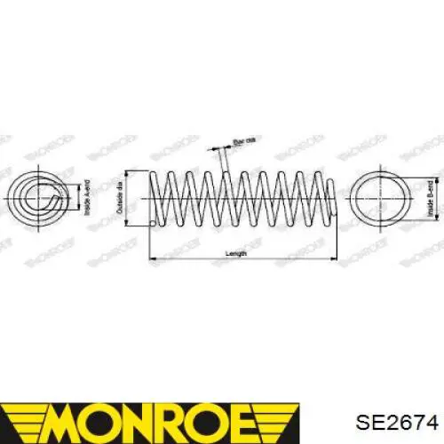 Купить SE2674 Monroe Пружина подвески