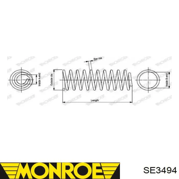 SE3494 Monroe пружина передняя