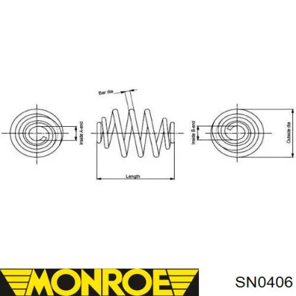 Купить SN0406 Monroe Пружина подвески