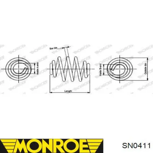 SN0411 Monroe пружина задняя