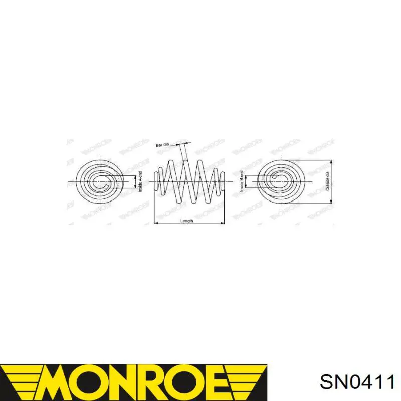 Пружина амортизатора Monroe SN0411 цена, от 30.34 USD