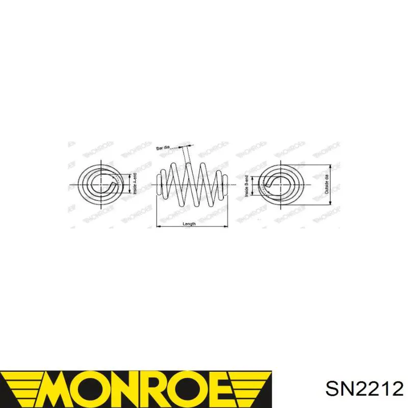 SN2212 Monroe пружина задняя