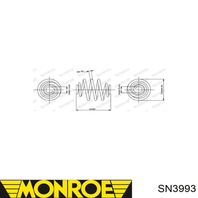 Пружина амортизатора Monroe SN3993 цена, от 53.95 USD