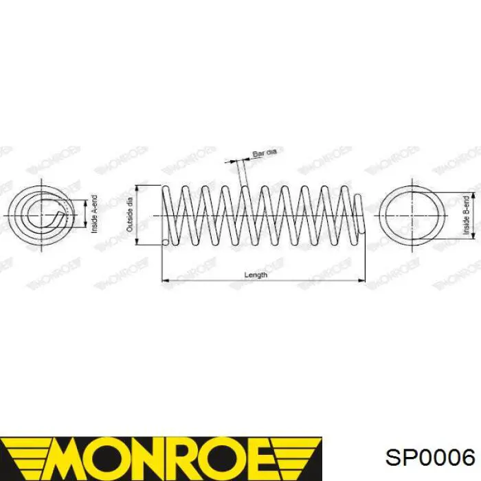 SP0006 Monroe пружина передняя