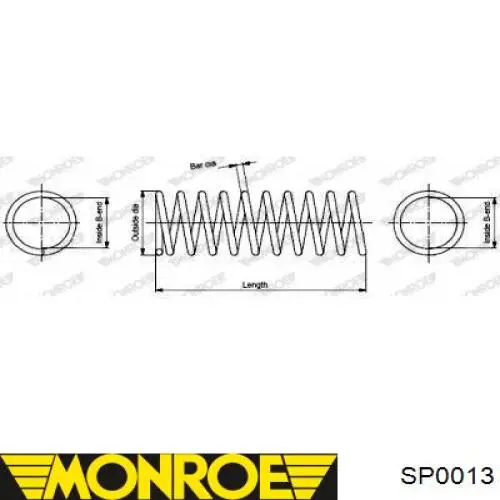 Пружина передняя Monroe SP0013