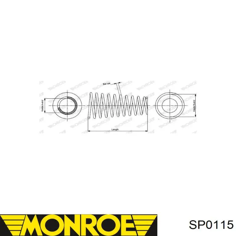 Muelle de suspensión eje delantero SP0115 Monroe