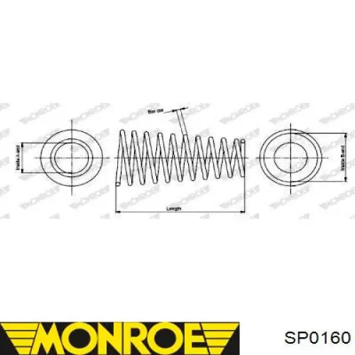 Купить SP0160 Monroe Винтовая пружина подвеска