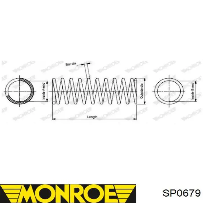 SP0679 Monroe пружина задняя