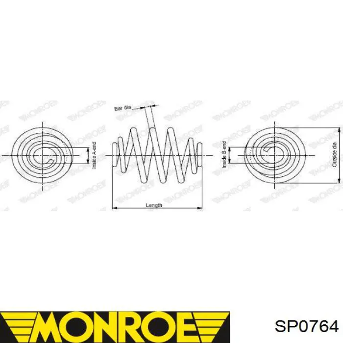 SP0764 Monroe пружина задняя