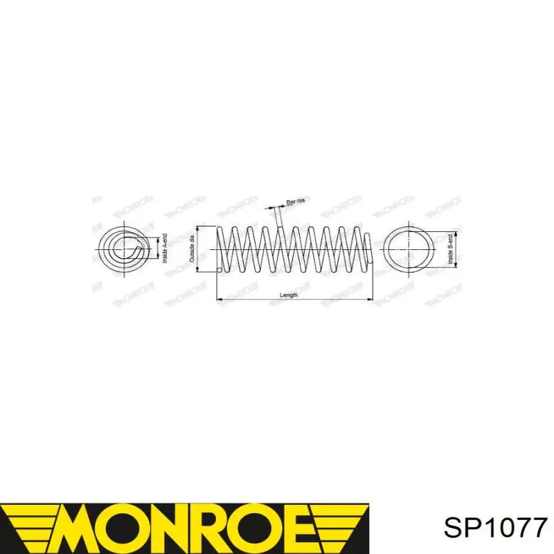 SP1077 Monroe пружина задняя