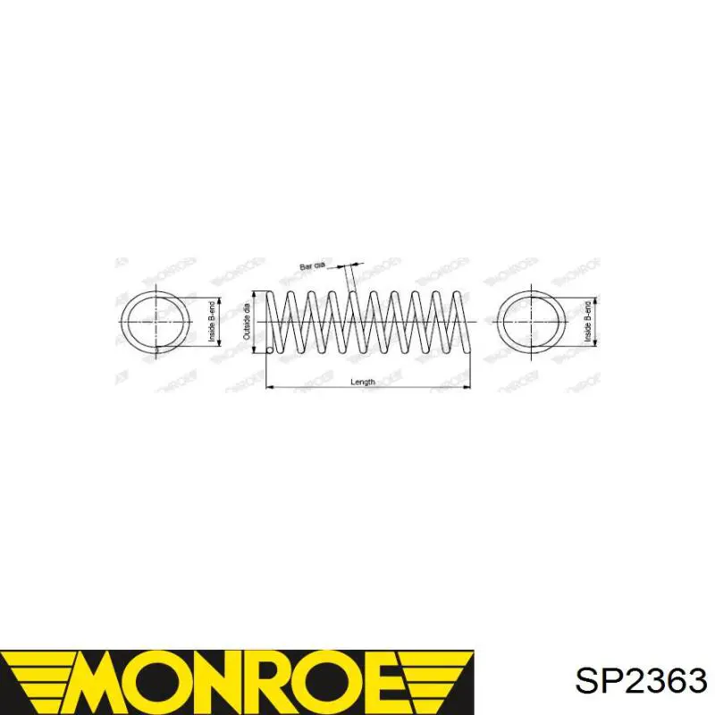 SP2363 Monroe пружина передняя