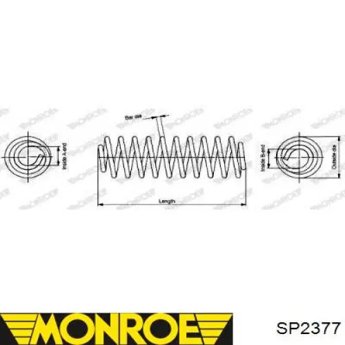 Купить SP2377 Monroe Винтовая пружина подвеска