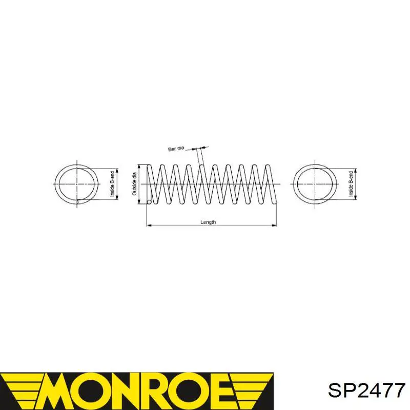 SP2477 Monroe Пружина подвески задняя