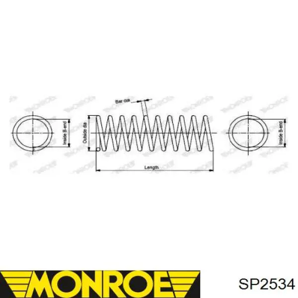 SP2534 Monroe пружина передняя