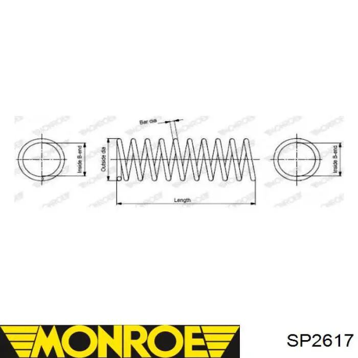 SP2617 Monroe пружина задняя