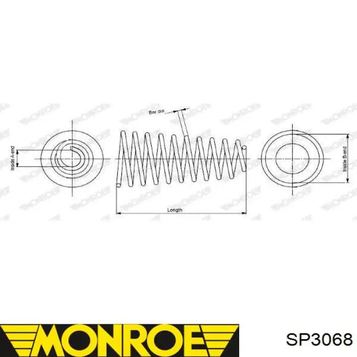 SP3068 Monroe Пружина подвески задняя