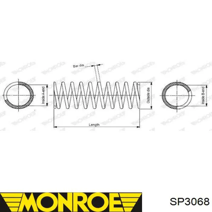 Пружина амортизатора Monroe SP3068 цена, от 40.77 USD