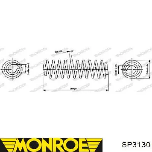 SP3130 Monroe Пружина подвески задняя